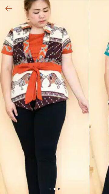 Bigclo - (cod) Ld 92-114cm Atasan Batik Wanita Jumbo 465 Vol33 Baju Batik Kerja Wanita