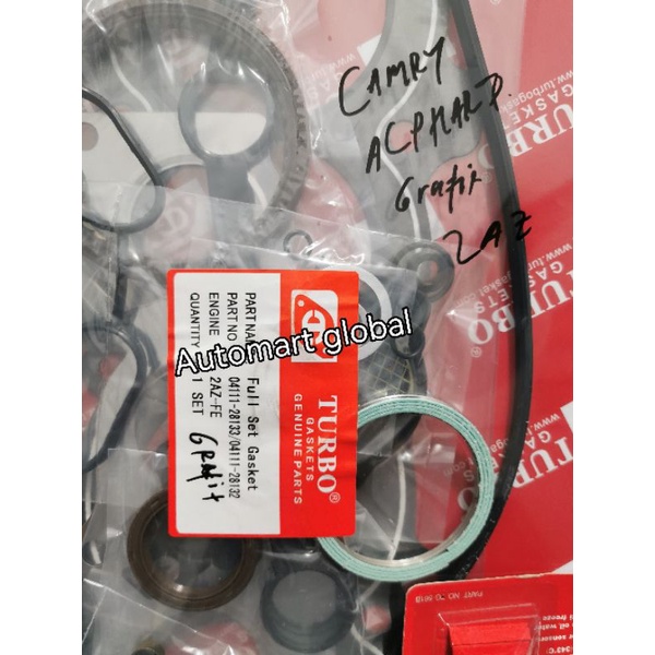 packing komplit full set toyota camry 2.4 2400cc 2az-fe grafit