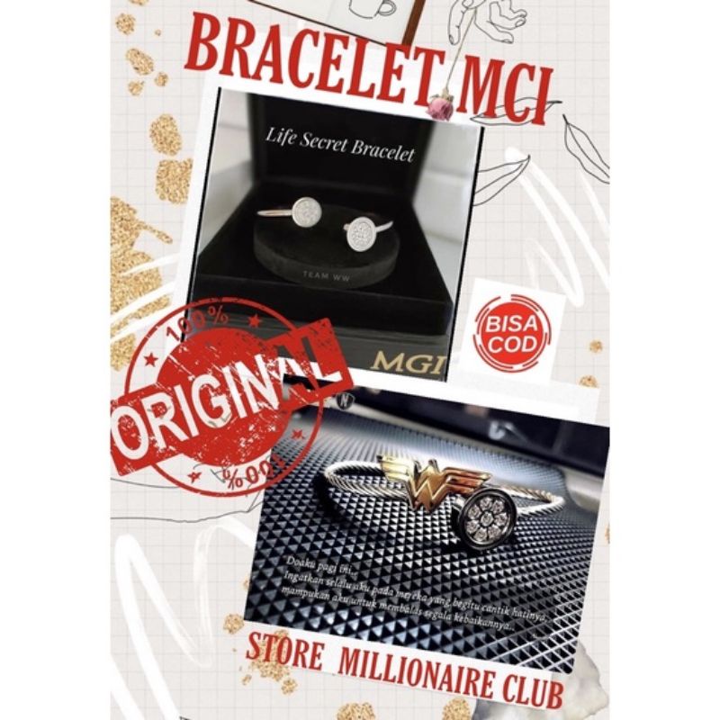 GELANG MCI ORIGINAL 100% | WONDER WOMAN BRACELET READY STOK ✔️| GELANG LSW MCI | LIFE SECRET BRACELE