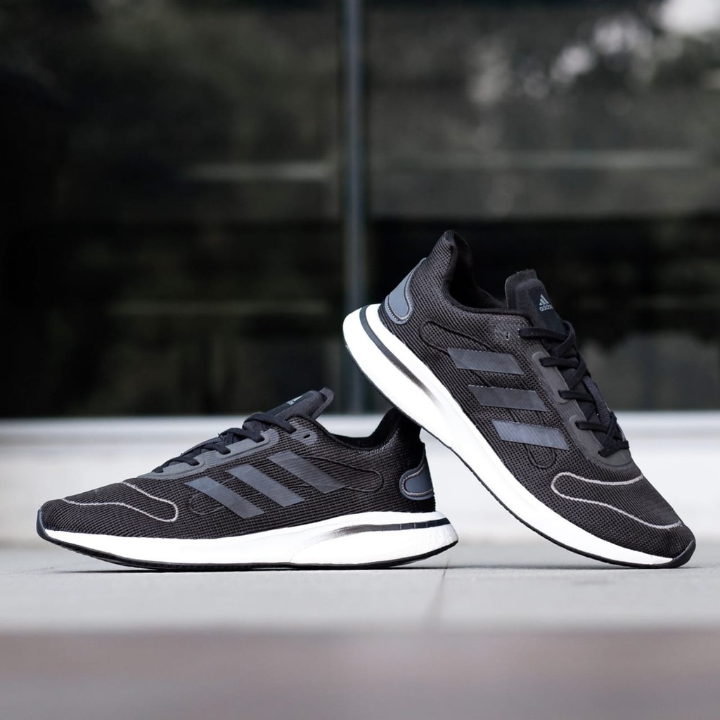 Sepatu Adidas Supernova Boost Black Black Grey Original Running Pria
