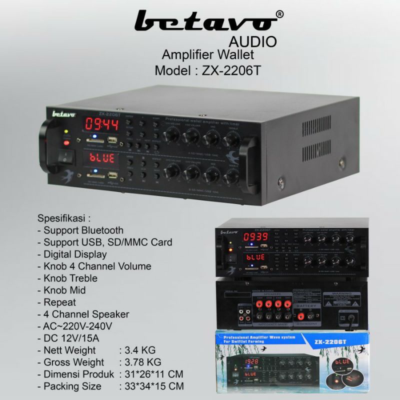 Amplifier Walet Betavo ZX 2206 T