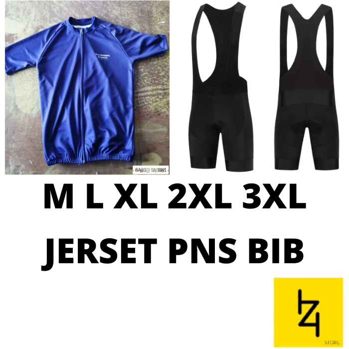 Jersey sepeda roadbike set setelan celana BIB padding hitam polos PNS Pas Normal Studios ukuran M L 