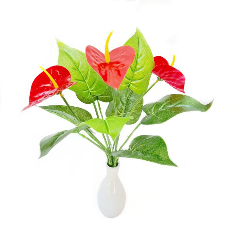 AF45 Bunga Anthurium Calla Lily Artifisial Dekorasi Sudut Rumah