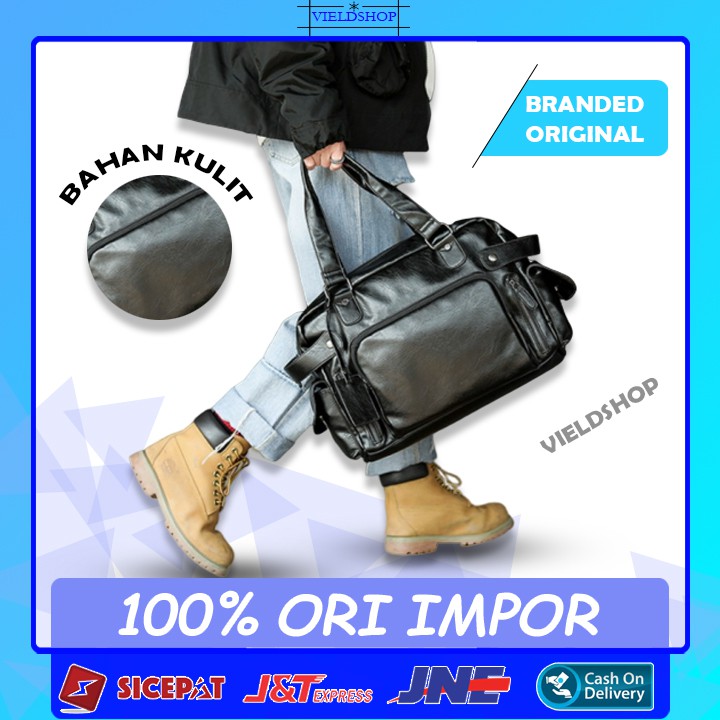 Q6 TAS GYM TRAVEL TRAVELING BAG TRAVELLING OLAHRAGA KULIT IMPORT ORIGINAL BRANDED PRIA COWOK COWO