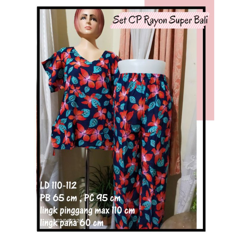 Set celana panjang Rayon Super