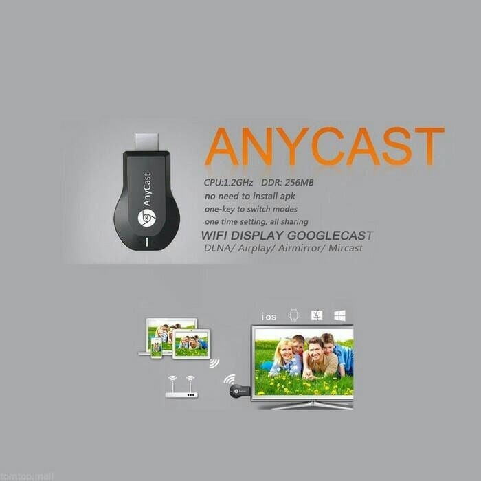 AnyCast M2 Plus DLNA Miracast HDMI Streaming Media Player-Easy Sharing. wireless  sambungan  tv  hp