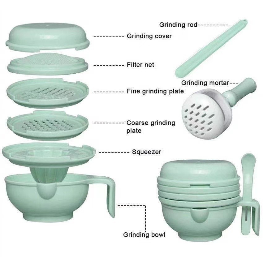 DK Baby Food Maker Grinding Bowl / SET Alat Pembuat Makanan Bayi Anak 9pcs