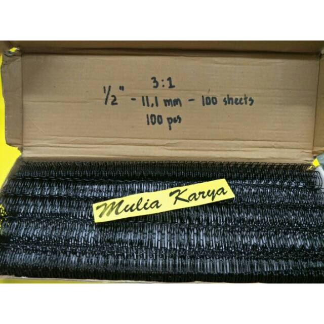 

Spiral Kawat Jilid F4 Folio no.8 ukuran 1/2" 11.1mm isi 100 bh
