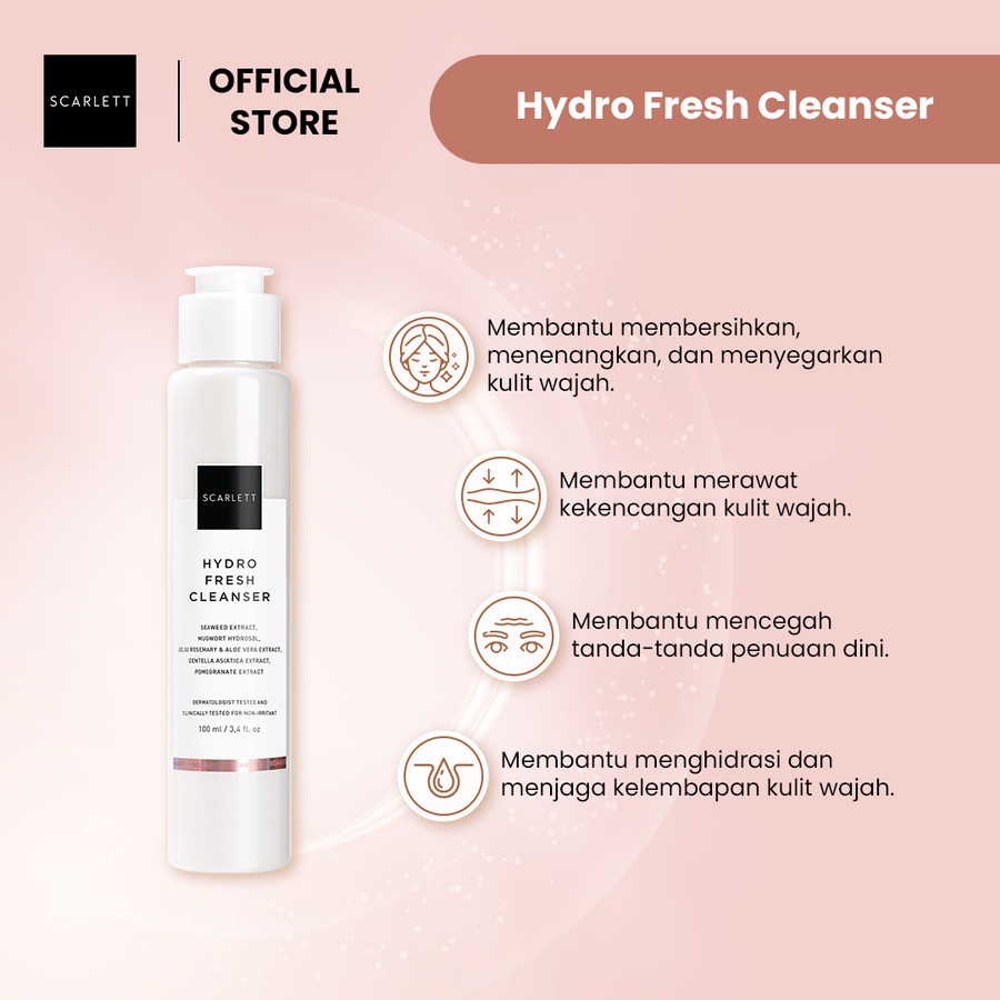 Scarlett Whitening Age Delay Hydro Fresh Cleanser Mencegah Penuaan Dini