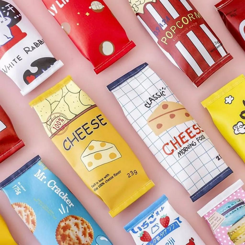 Tempat Pensil Snack Lucu viral - Kotak Pensil Cute Milk Momo Macaron - Kotak pensil anak fashion unik