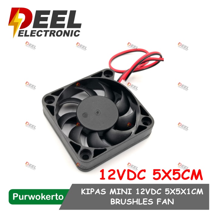 KIPAS DC 12V 5X5CM MINI COOLING FAN BRUSHLESS 5CM MINI FAN 12VDC