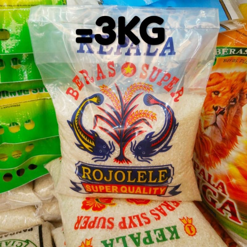 

BERAS SETRA KEPALA CAP LELE 3KG / 3.5LITER ZAKAT SEMBAKO MURAH