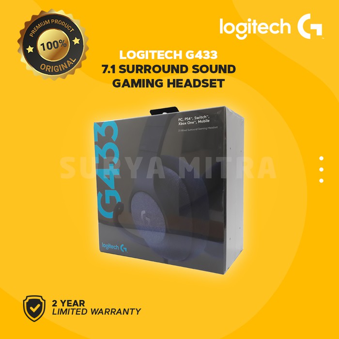 Headset Gaming Logitech G433 / G 433 -7.1 Surround