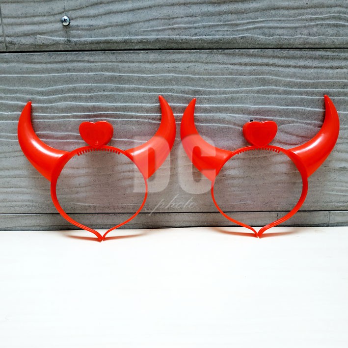 Bando Tanduk LED | Bando Devil Love Lampu | Bando Tanduk Setan Menyala | Devil Horn Headband