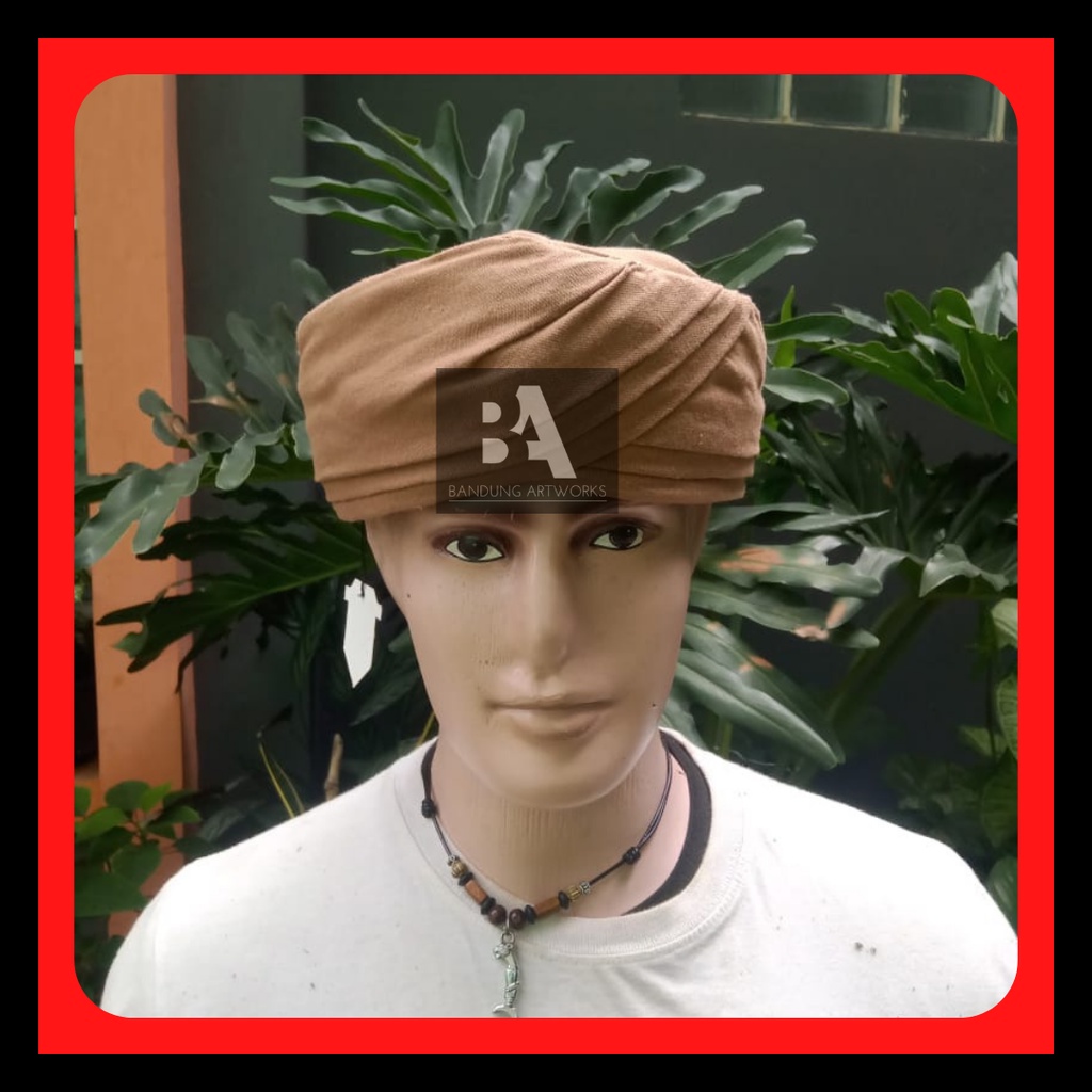 Peci Sufi Sorban Imamah Coklat Permanen Premium medium