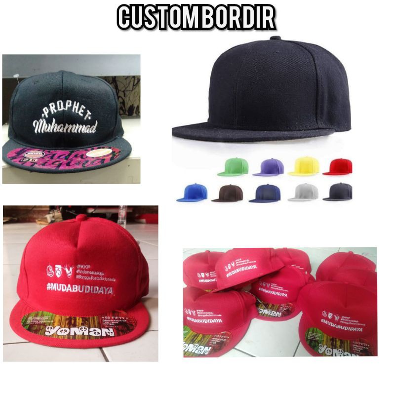 Topi snapback custom Bordir Logo/Nama
