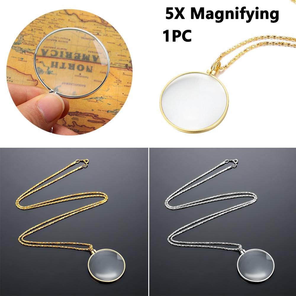 Suyo Kaca Pembesar Kalung Perhiasan Rantai Hias Liontin Kalung Magnifier Monocle Jewelry Loupe