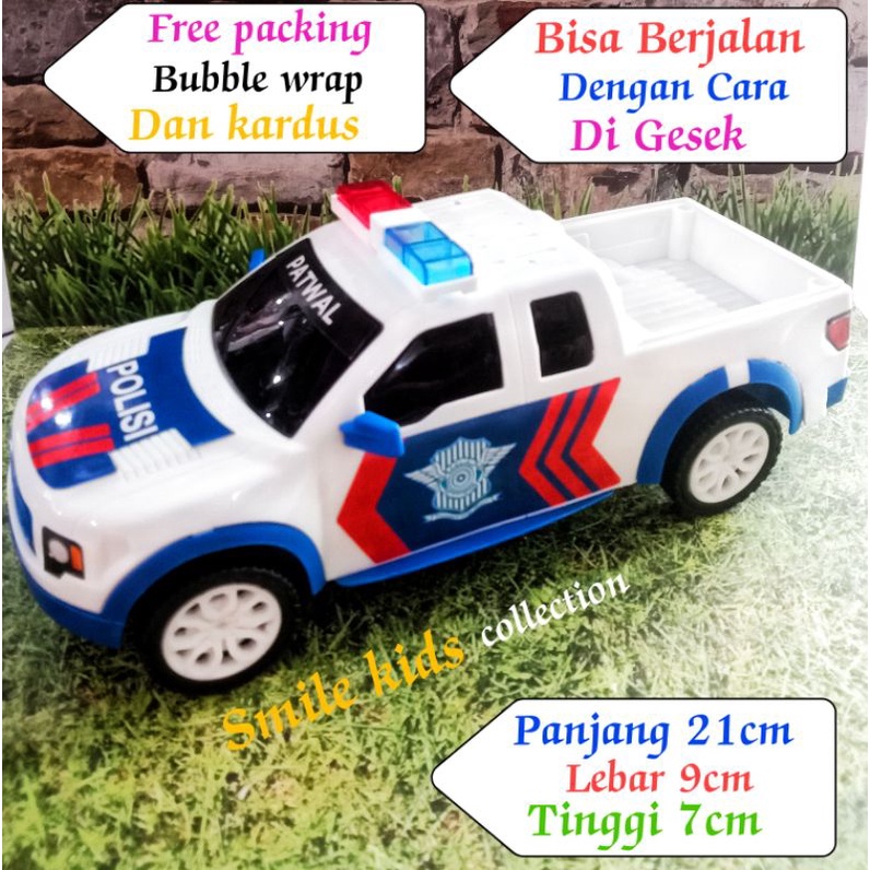 MOBIL POLISI PICK UP RKC SPORT Variasi Warna Putih Abu Kuning Mainan Anak Mesin Manual Gesekan Bisa Berjalan Dengan Cara Di Gesek SNI merek RKC-7