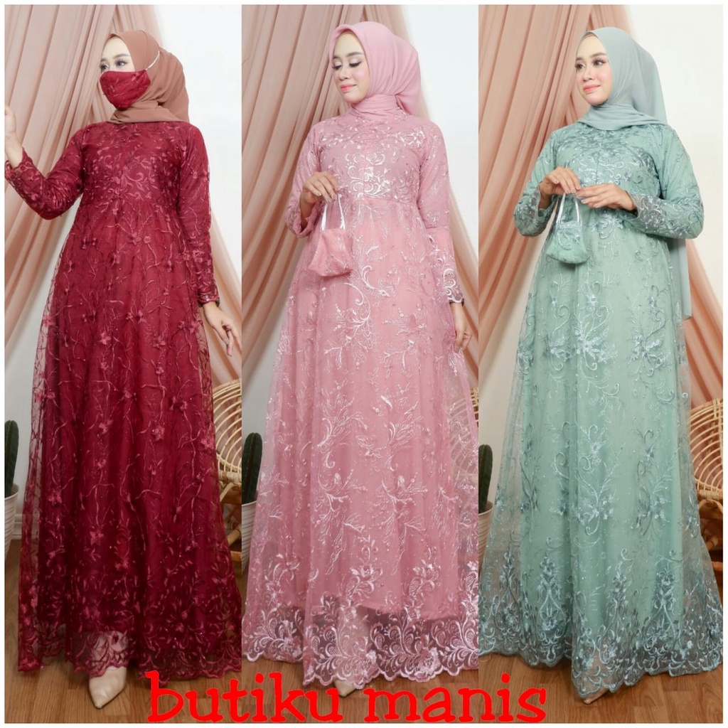 Gamis Tille Busui Agustine Dress / Gamis Tille Busui / Gamis Terbaru / Gamis Pesta / Gamis Mewah Mur