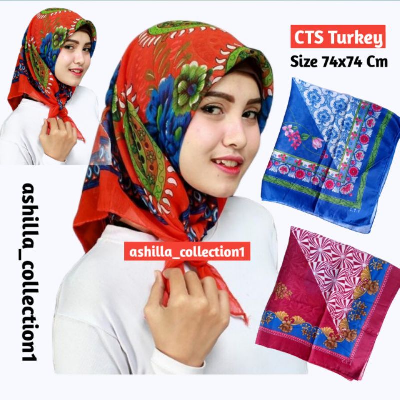 Kerudung Segi Empat CTS 1 lusin(12pcs)dalaman kerudung/ciput/CTS Turkey