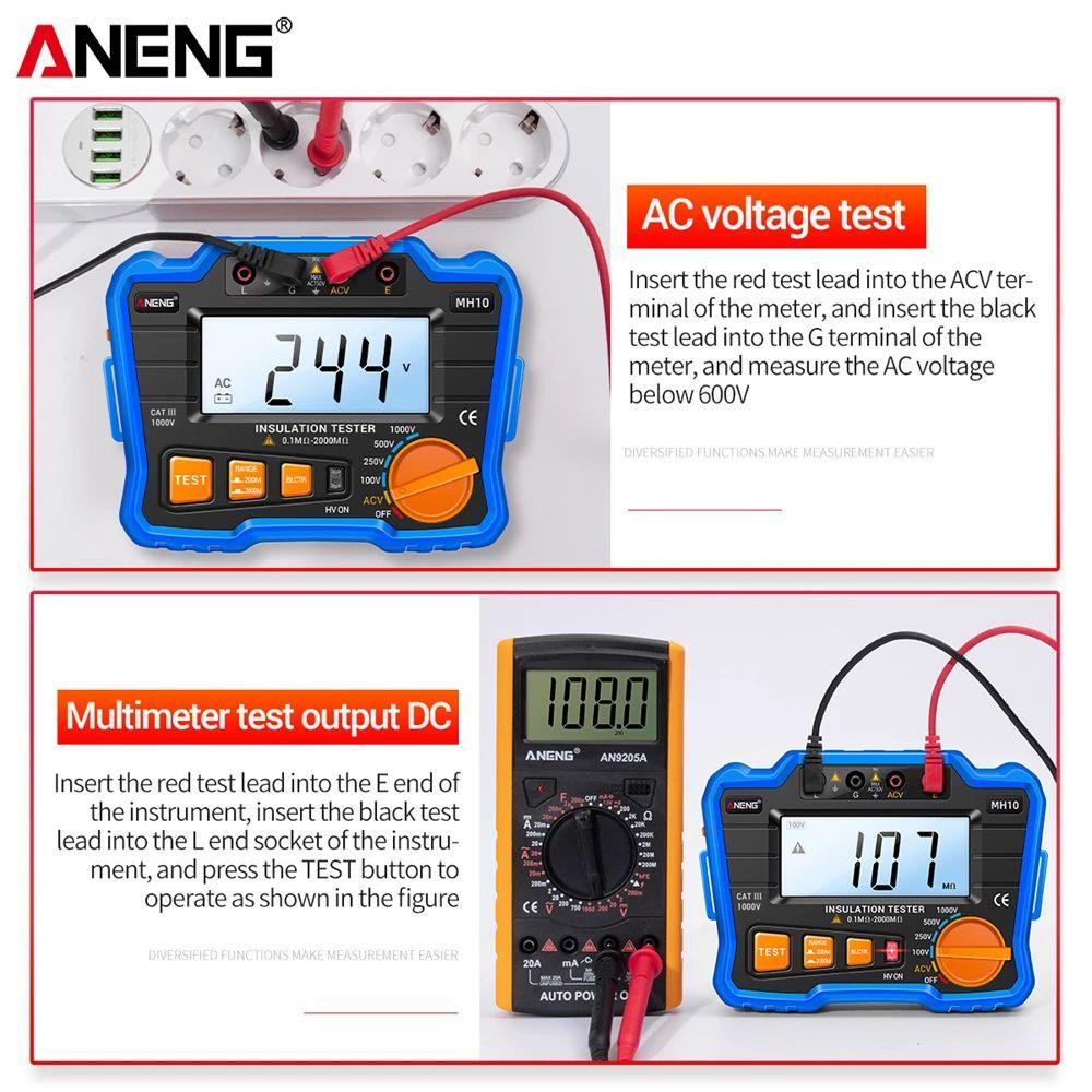 POPULAR Populer Meteran Megohmmeter Digital Presisi Tinggi Isolasi Earth Resistance Meter Tester Kabel Voltmeter