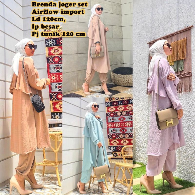 SET LONG TUNIK CRINKLE - SET CRINKLE JOGER / STELAN CRINKLE / ONESET KRINKEL / SET LEBARAN