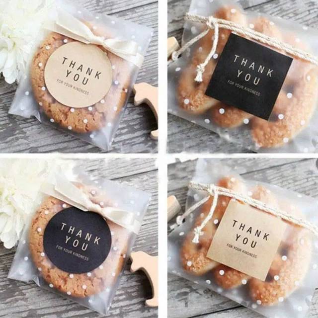

100pcs Label Thank you untuk packaging glossy CUTTING