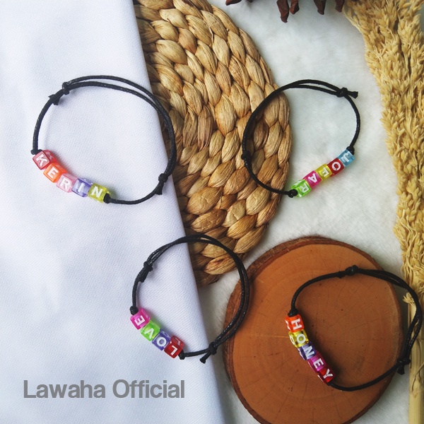 GELANG NAMA WARNA CUSTOM | GELANG INISIAL GELANG CUSTOM NAMA  GELANG CUSTOM GELANG COSTUM GELANG MURAH GELANG HURUF GELANG INISIAL HURUF GELANG HITAM INISIAL  GELANG MURAH GELANG PRIA GELANG WANITA GELANG TANGAN GELANG KOREA