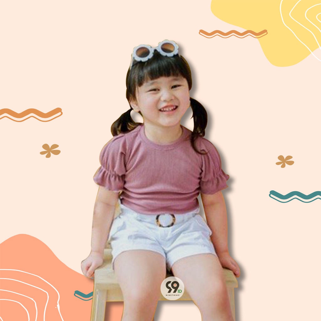 Baju Atasan anak Perempuan HOLLY BLOOM KNIT lengan balon 1-4th 99 ID