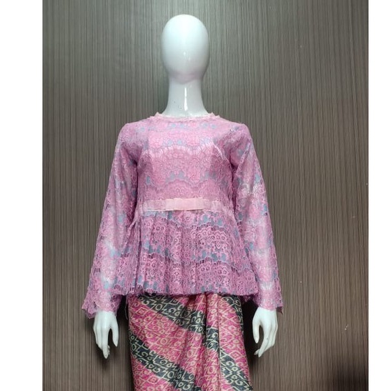 WIMODE  KEBAYA FULL PURING KEBAYA MODERN(BISA COD) /KEBAYA WISUDA LAMARAN/RUMAH KEBAYA BANDUNG RUMAH SONGKET BANDUNG-ATASAN SAJA PINK