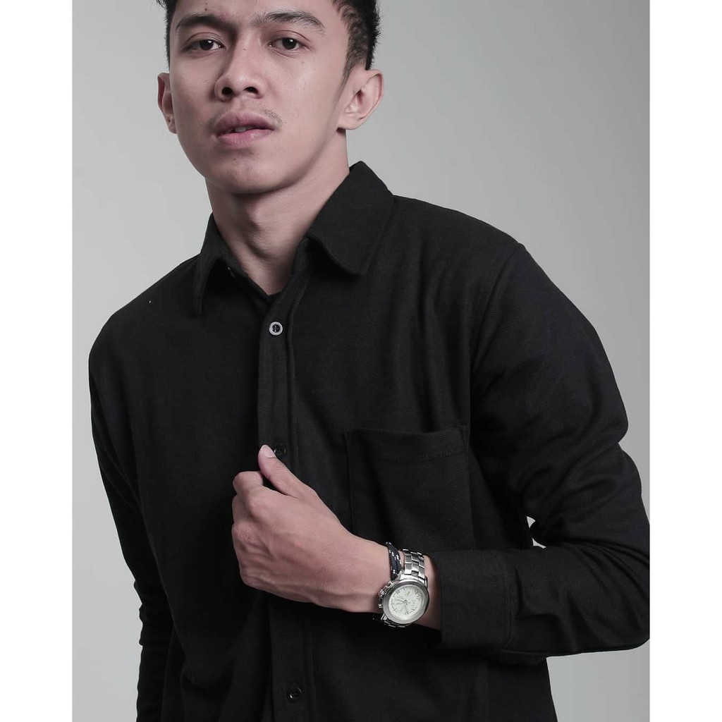 KEMEJA PRIA BOY TOP MAN LENGAN PENDEK KASUAL FORMAL KERJA PUTIH HITAM NAVY