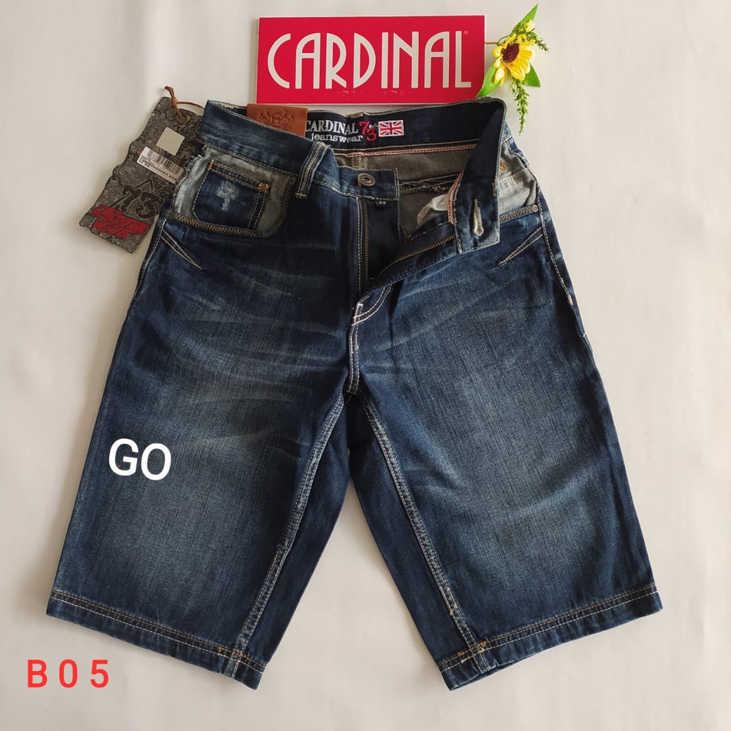 gof 29-CBV CARDINAL JEANS Celana Pria Celana Pendek Bermuda Casual Sobek Slimfit Reguler Fit Reguler