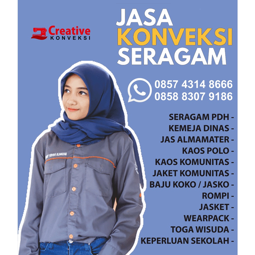 vendor KONVEKSI SERAGAM BAJU KAMPUS | JAS ALMAMATER | SERAGAM SEKOLAH | BAJU PABRIK | KONVEKSI MURAH MENERIMA SEMUA