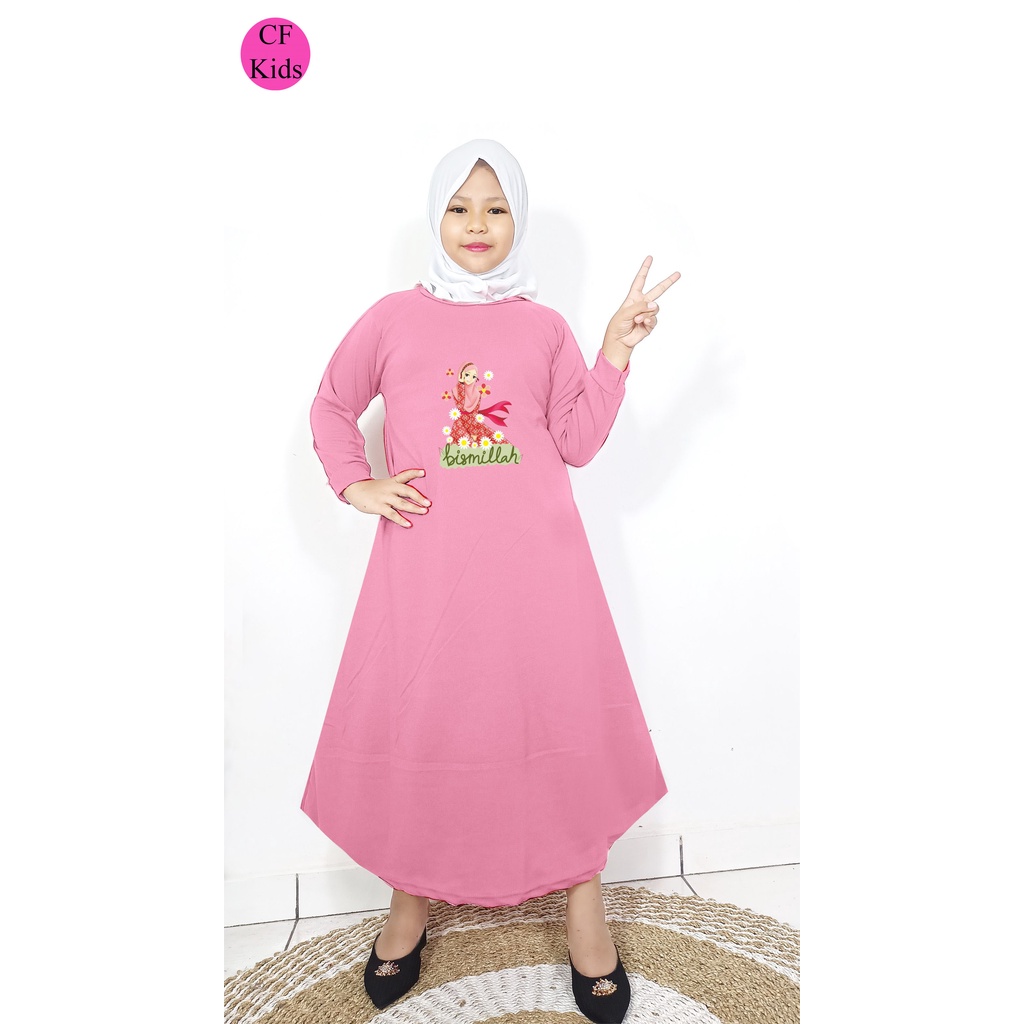 Gamis Anak Perempuan DTF Bismillah Cute CF Kids