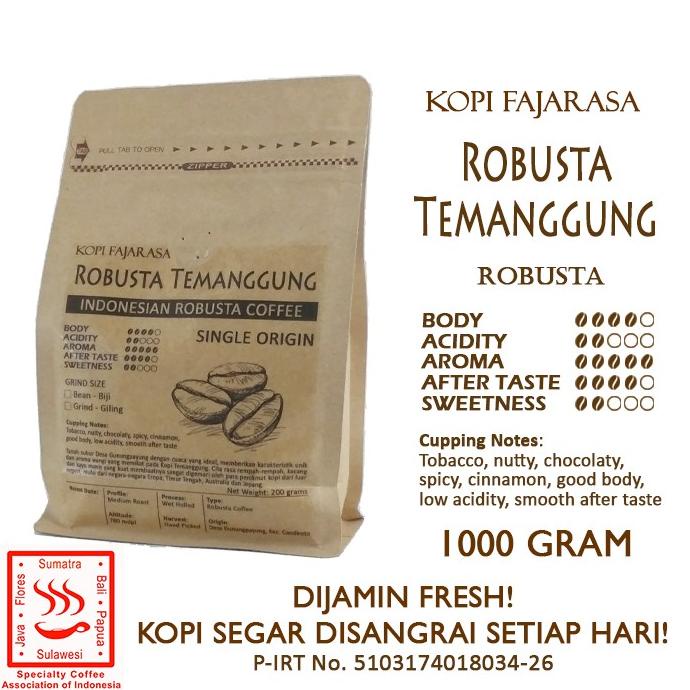 

Kopi Fajarasa Robusta Temanggung Biji Kopi Robusta 1 kg