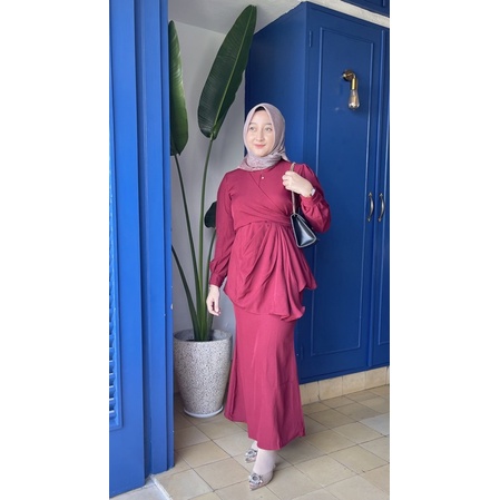 ADIBA- Cassandra Set Rok Terbaru 2022 / Almira Set Tunik / Setelan Baju Lebaran Ada Size