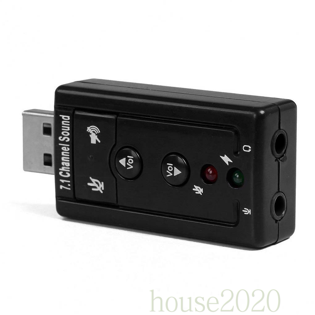 Adapter Konektor Audio Sound Card Eksternal Usb 2.0 7.1 Channel 3d