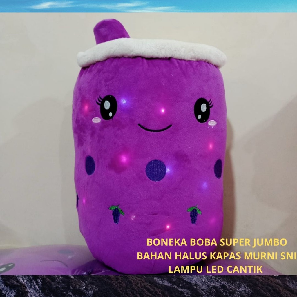 Boneka Boba Jumbo Besar Bahan Lembut Padat Berisi Kapas SNI Lampu LED Cantik Berkualitas