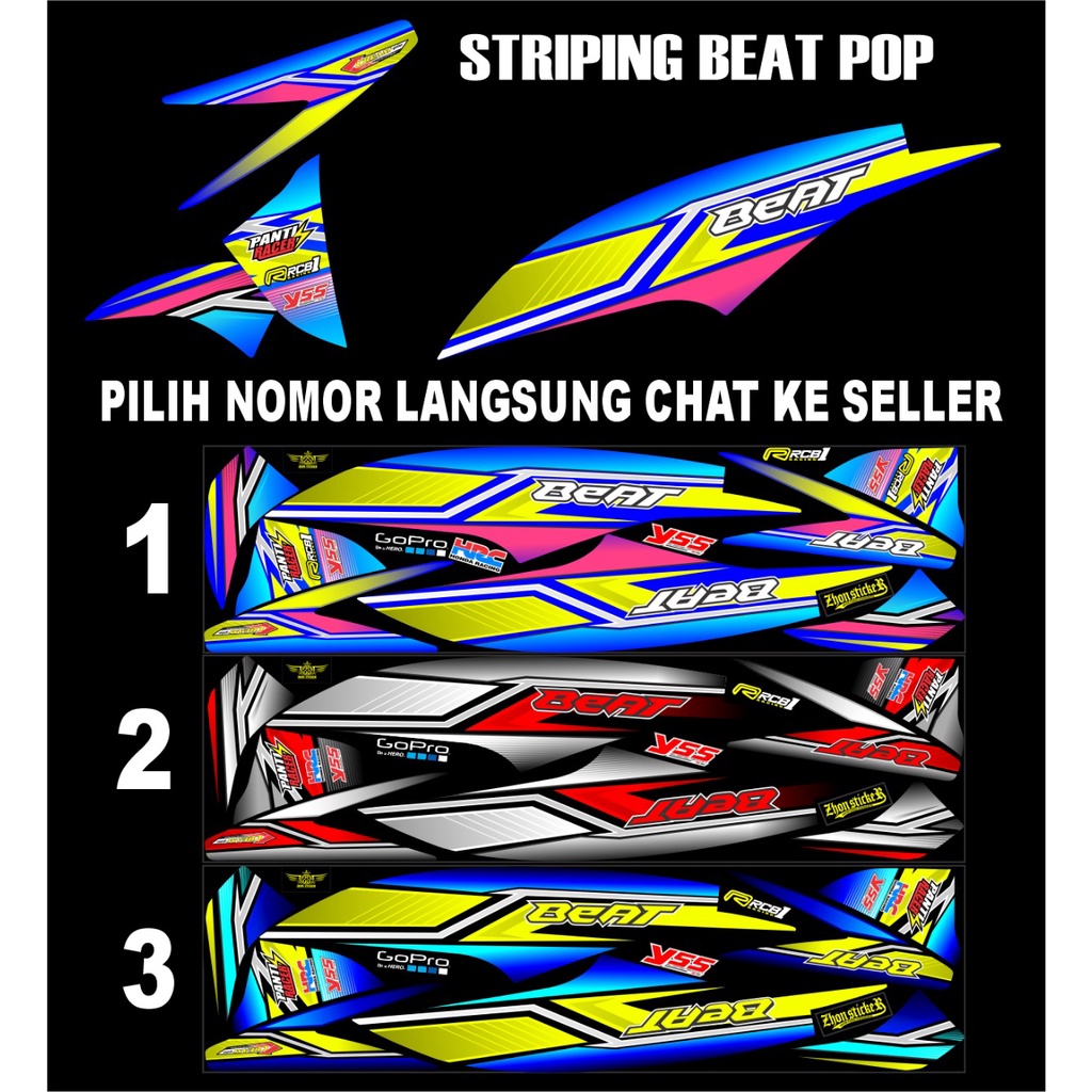 STRIPING BEAT POP STYLE STRIPING VARIASI BEAT POP LIS BODY BEAT POP SEMI DECAL ALL BEAT POP STRIPING