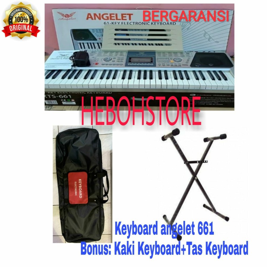 keyboard piano angelet xts 661 original paket+bonus kaki stand keyboard ORIGINAL(1set)