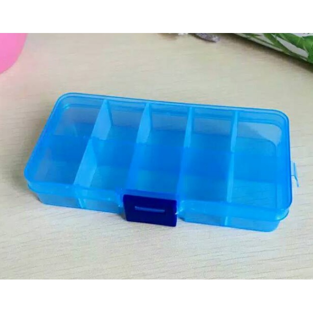 Storage Box Case 10 Sekat / Tempat Kotak Penyimpanan Perhiasan / Manik-Manik / Baut Mur / Aquabeads