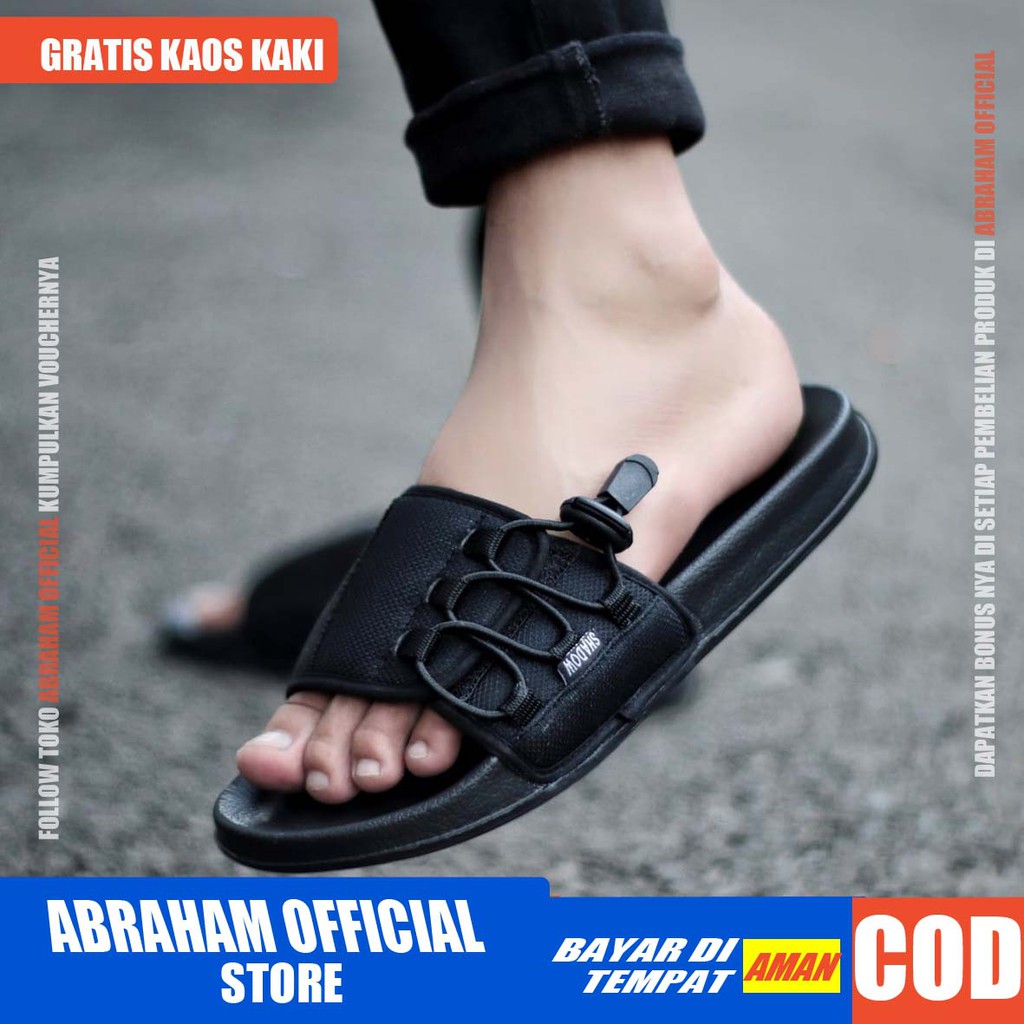 ABRHM X VICENT Sandal Slide Pria Sandal Slop Pria Sendal Selop Cowok / Cowo Ori Keren Kekinian