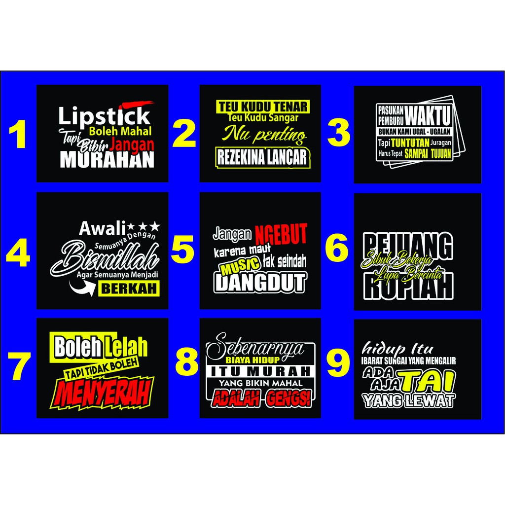 STICKER SKOTLET STIKER KACA PINTU/KACA/BODY MOBIL TRUCK/PICK UP/L300 KATA KATA KACA