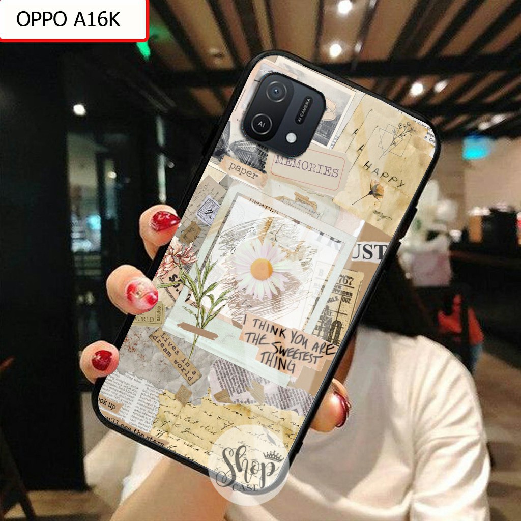Softcase Glass Oppo A16K A16E  - Case Oppo A16K A16E - Case Lucu - case Oppo A16K A16E - kesing Oppo