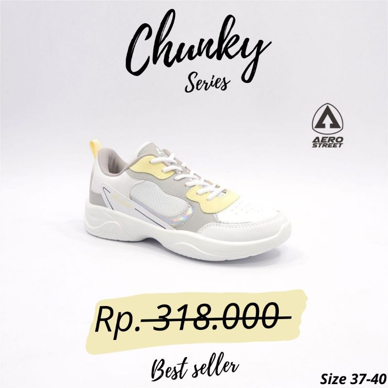Aerostreet 37-40  ivy Putih yellow - Sepatu Sneakers Casual Sport Sekolah Pria Wanita Aero Medan id