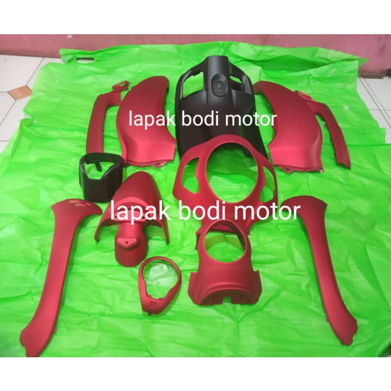 cover fullset full bodi body halus alus scopy scoopy new led 2021 k2f stylish merah doff dop