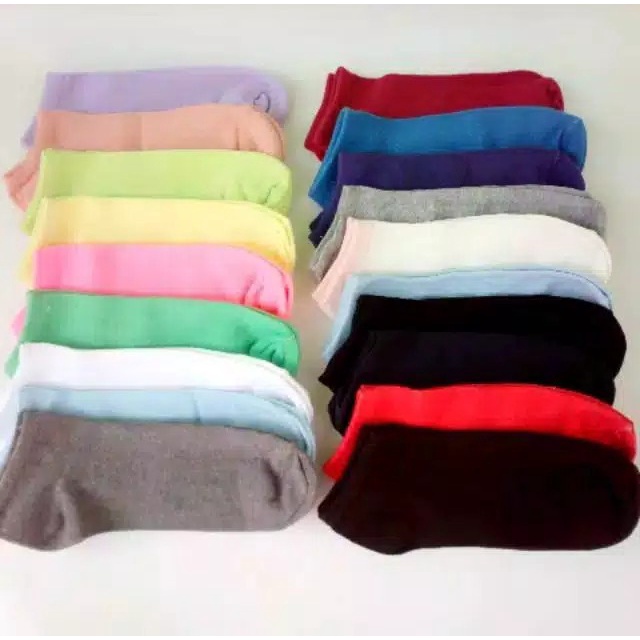 Kaos kaki pendek matakaki warna polos / Ankle socks pria wanita dewasa unisex-warna random