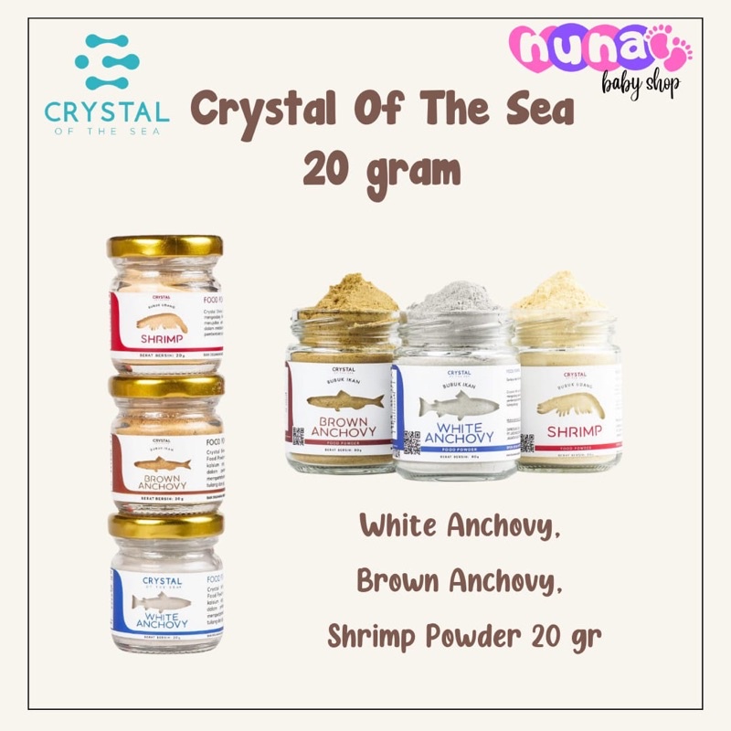 

Crystal Of the Sea White Brown Anchovy Shrimp Powder 20 gr / Kaldu MPASI