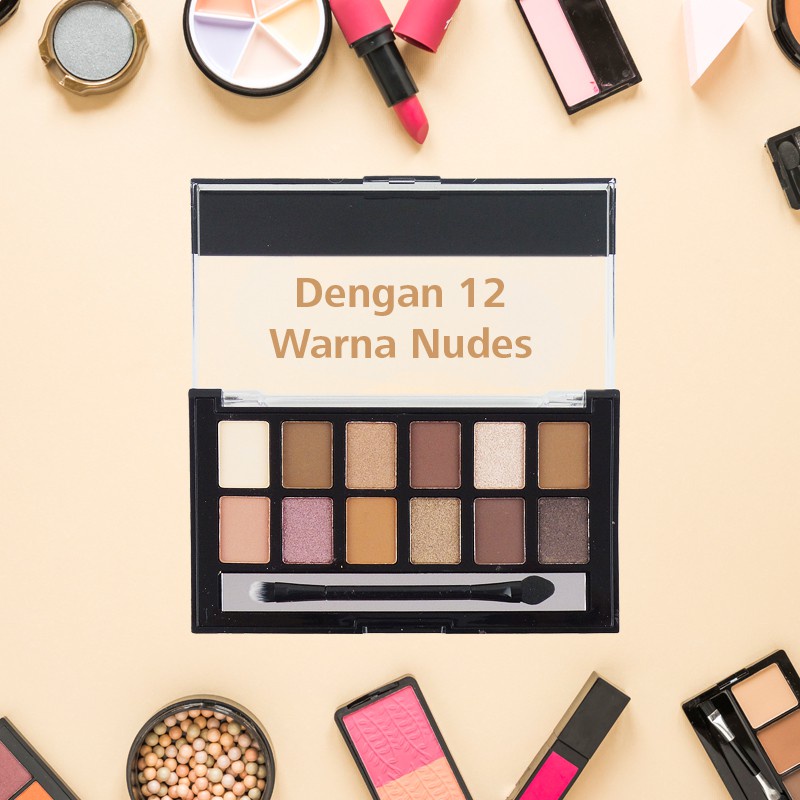 Brasov Eyeshadow Nude 12 Warna BPOM | Eyeshadow Make Up Palette