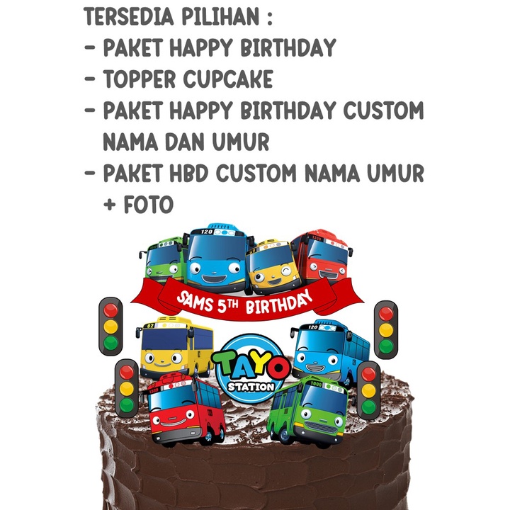 [ BISA COD ] TOPPER CAKE TAYO / TOPPER TAYO / TOPPER MURAH